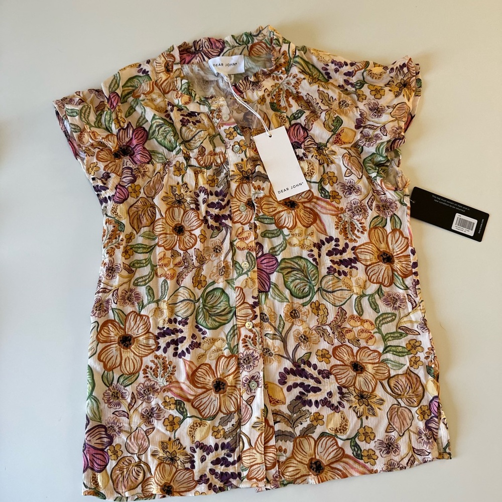 NWT Dear John Stephany Floral Blouse Boho Love
